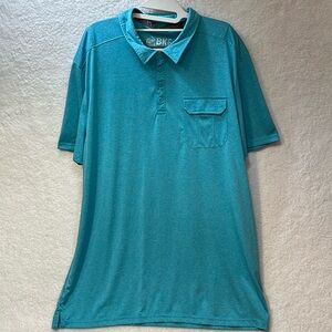 BKE Sport Athletic Fit Men’s Turquoise Polo Shirt Size XXL